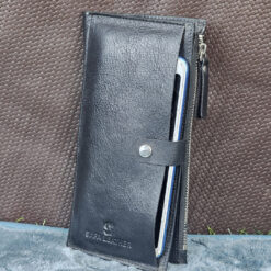 Fashionable Long Leather Wallet (ব্ল্যাক কালার)
