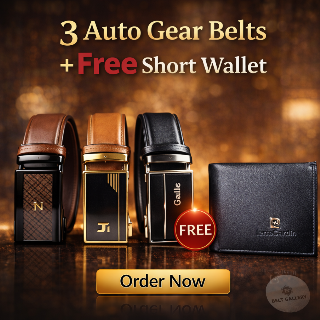 3Colour Gear Belt-Free Short Wallet