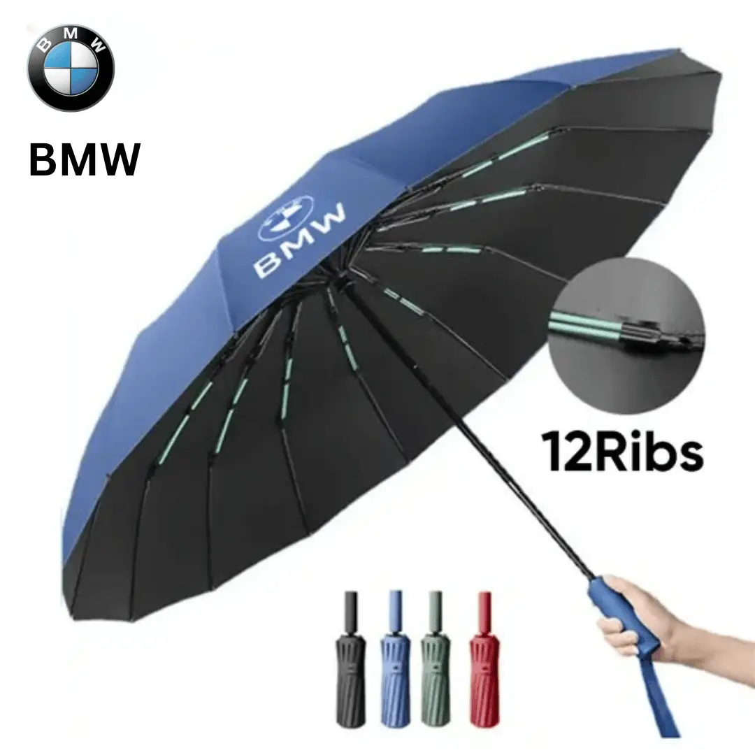Original BMW Motorsports 12 Rib auto open & close Umbrella 100% Waterproof